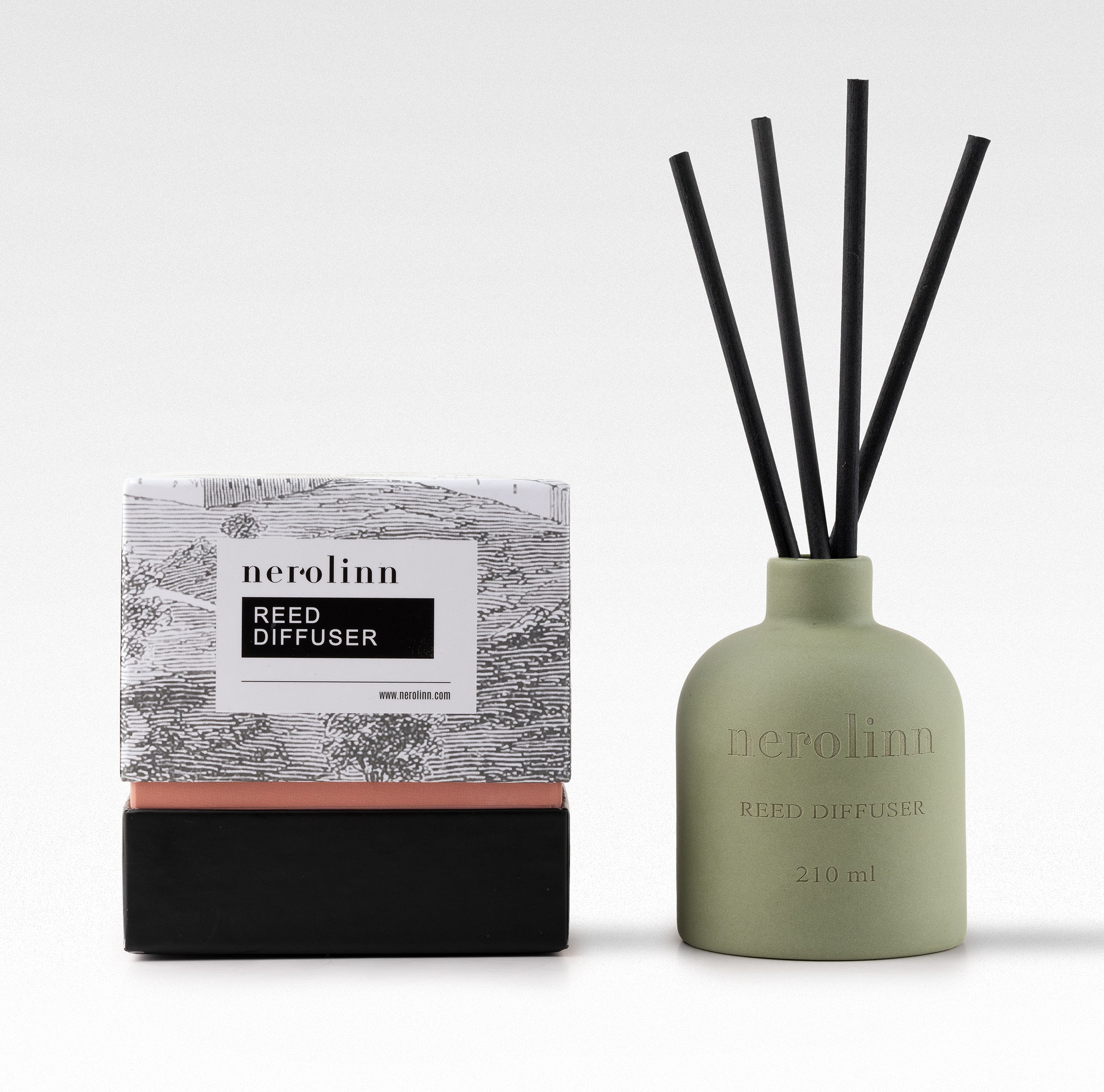Reed Diffuser - Yeşil Seramik - Esans varyasyonlu